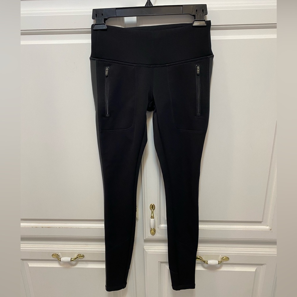 Athleta Ridge Black Zipper Detailed Leggings Pants Women’s Size XXS